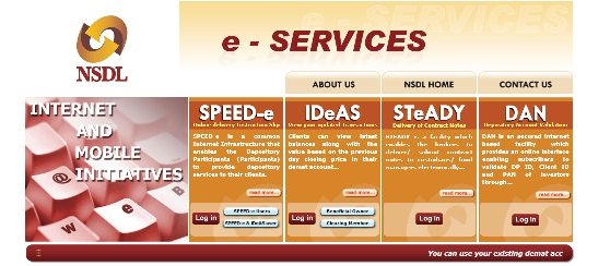 NSDL Eservices Login